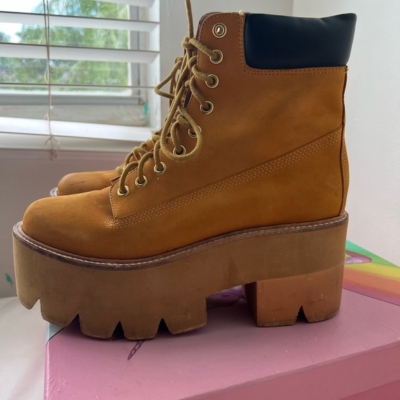 Used Jeffery Campbell nirvana wheat boots size 7.5 - Picture 5 of 7